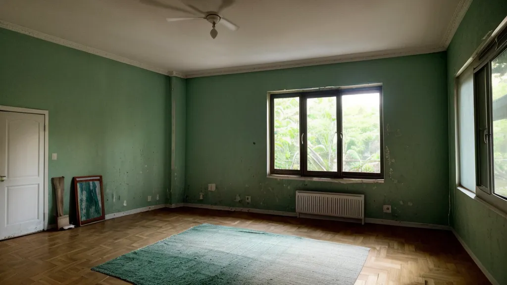 Ansiedad relacional: pies caminando sobre el piso de baldosa de un patio con plantas tropicales