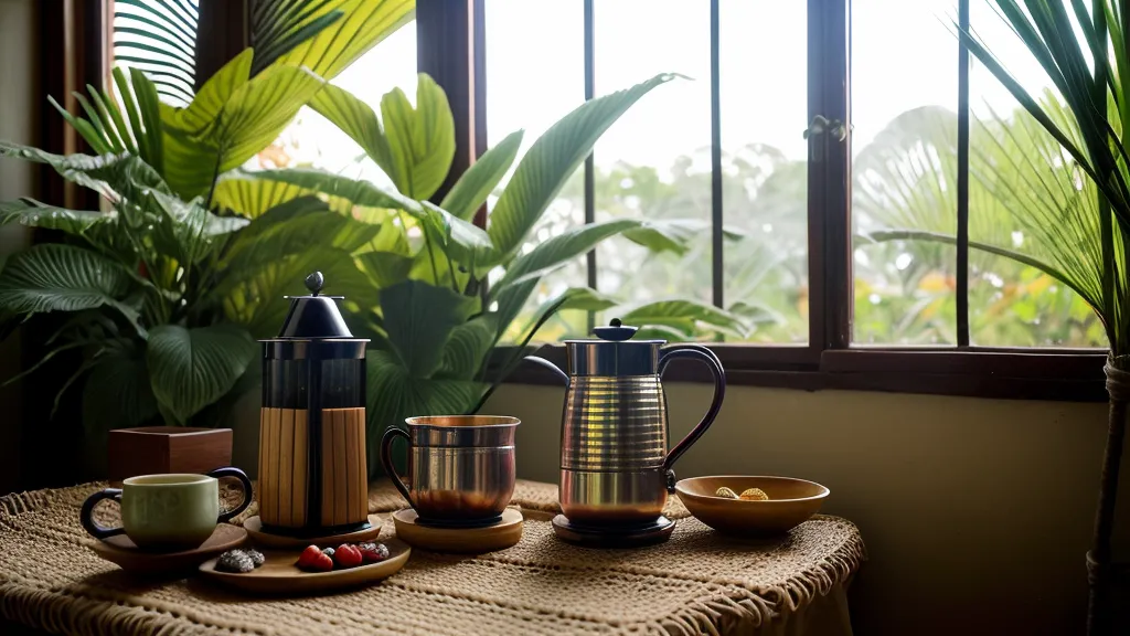 Equipo de mate paraguayo sobre una mesa de madera en una cocina familiar