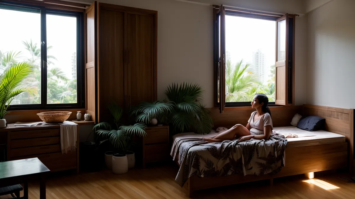 Los principales síntomas de escalofríos por ansiedad en la pareja, mujer friolenta abrazándose los brazos en su casa