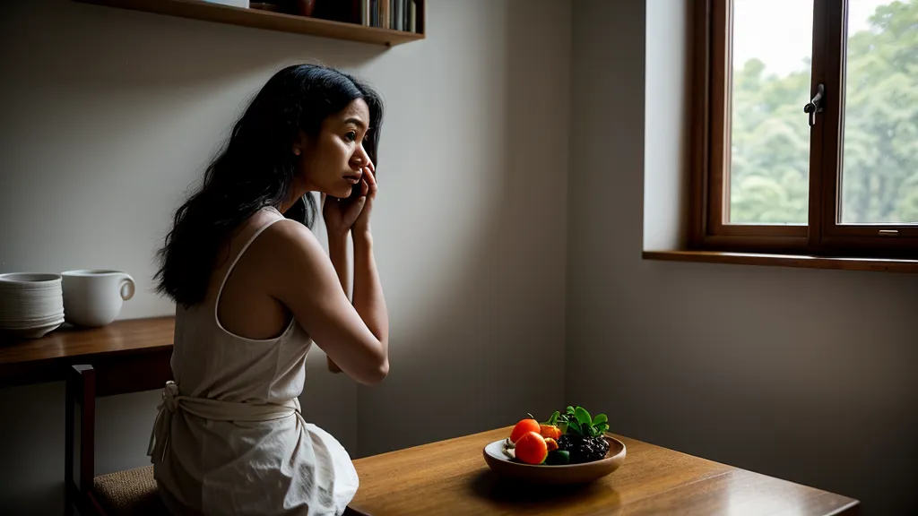 Pies descalzos pesados sobre baldosas de cocina, señal física de ansiedad relacional en el cuerpo